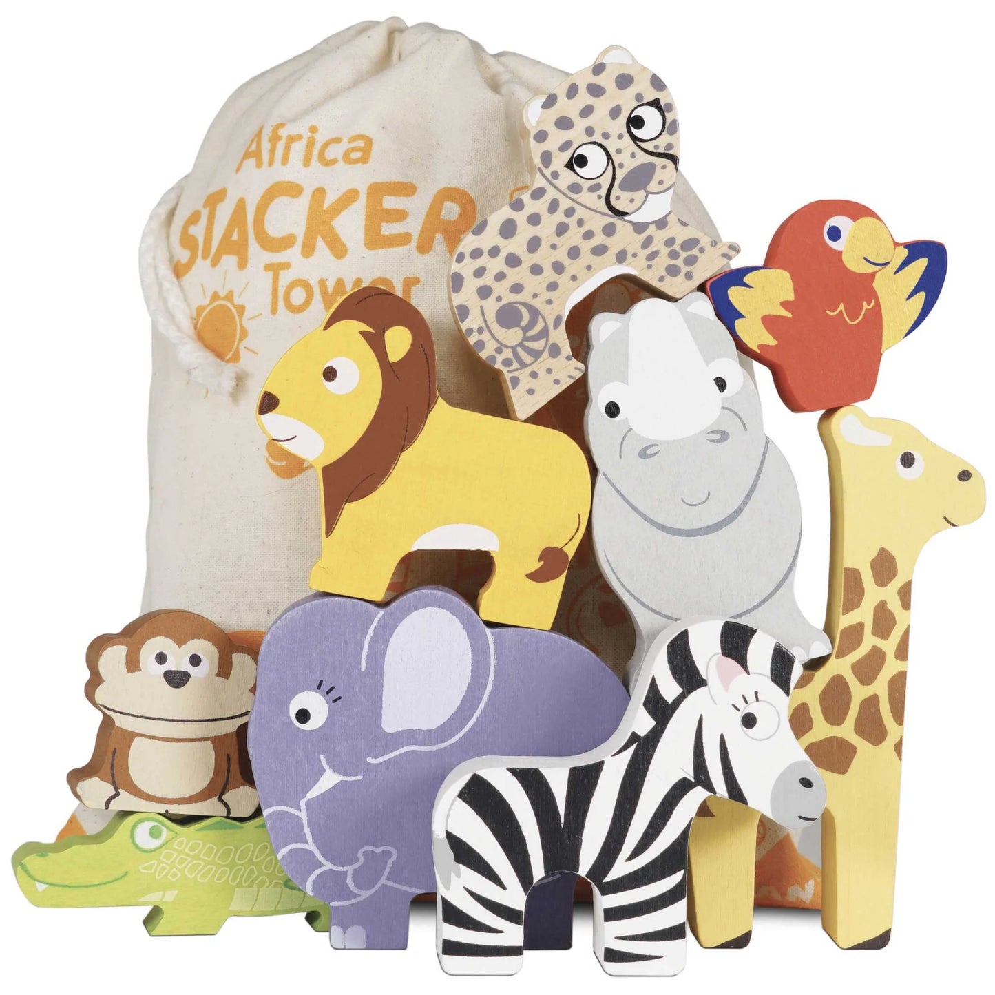 Safari Stacking Animals & Bag