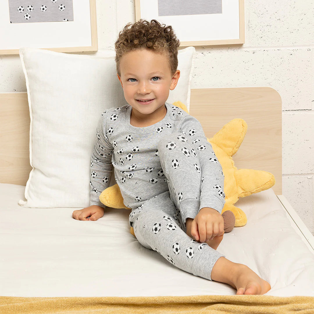 Soccer Print on Heather Grey PJ Set