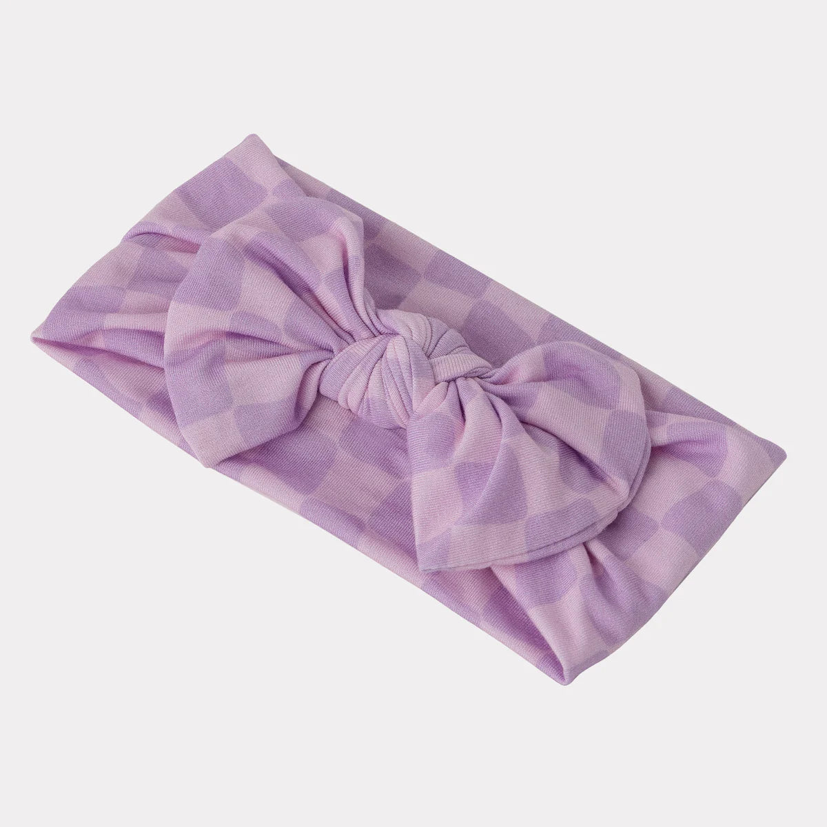 Purple Wavy Checks Bow