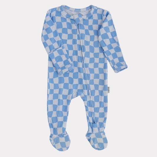 Bue Wavy Checks Sleeper/Romper