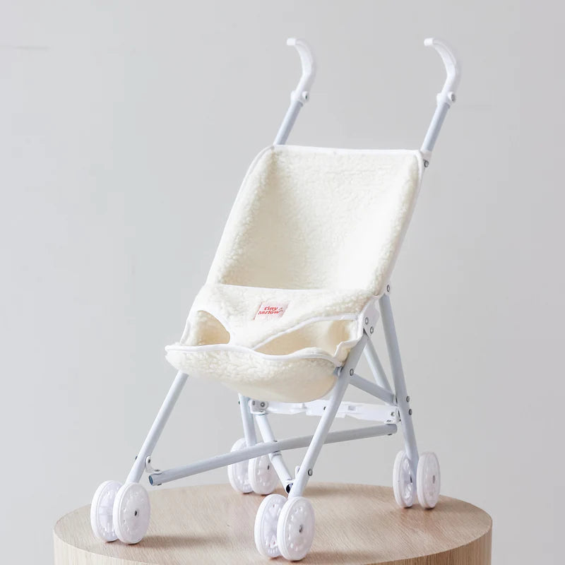 Folding Dolls Stroller- Cream Sherpa