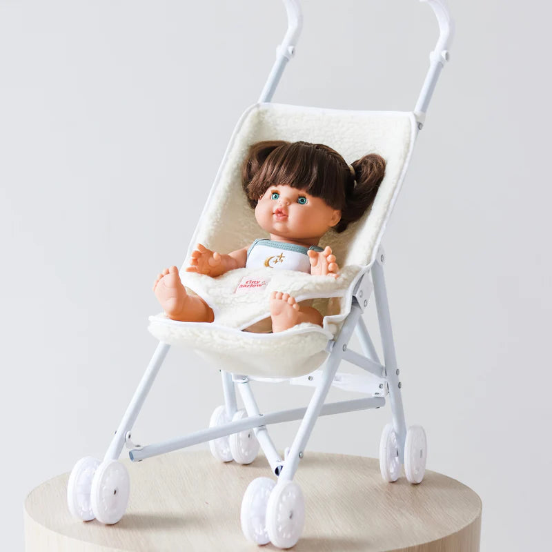 Folding Dolls Stroller- Cream Sherpa