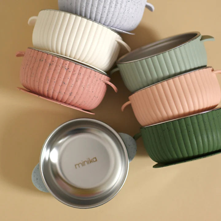 Stainless & silicone bowl