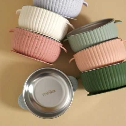 Stainless & silicone bowl