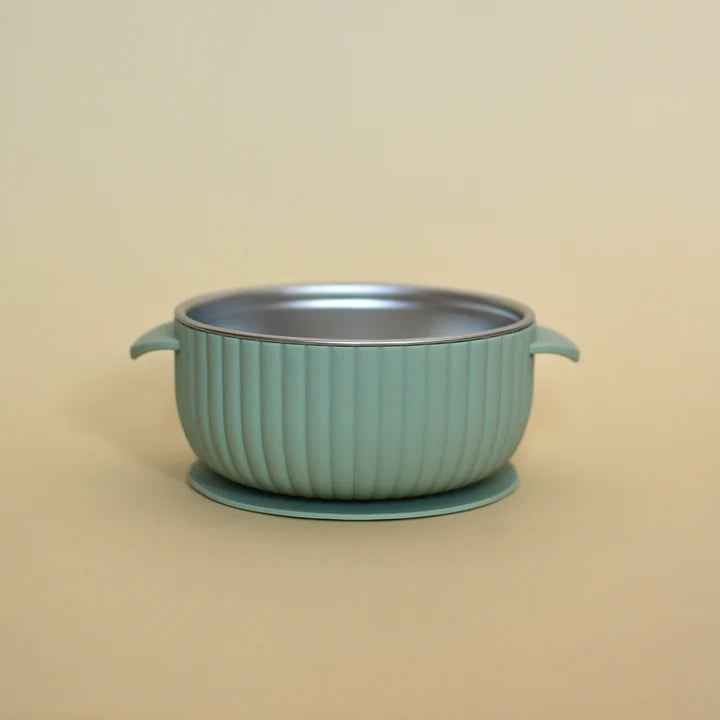 Stainless & silicone bowl