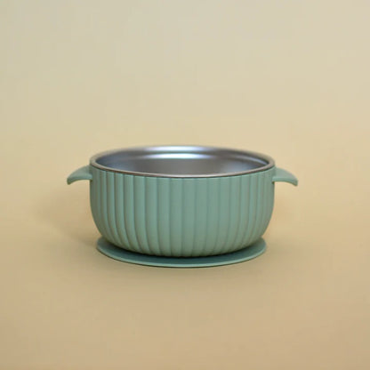 Stainless & silicone bowl