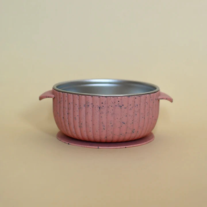 Stainless & silicone bowl