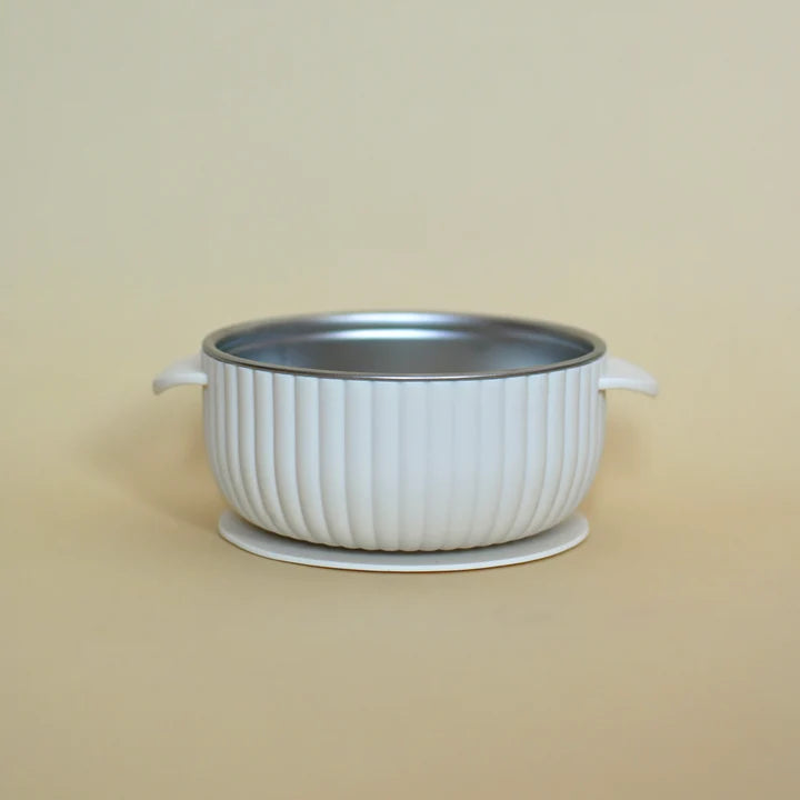 Stainless & silicone bowl