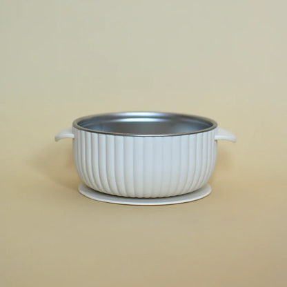 Stainless & silicone bowl