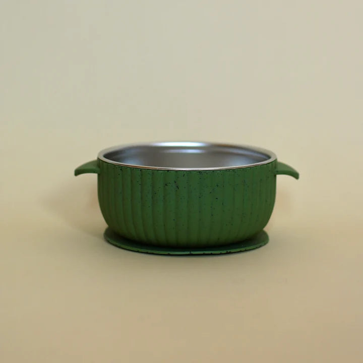 Stainless & silicone bowl