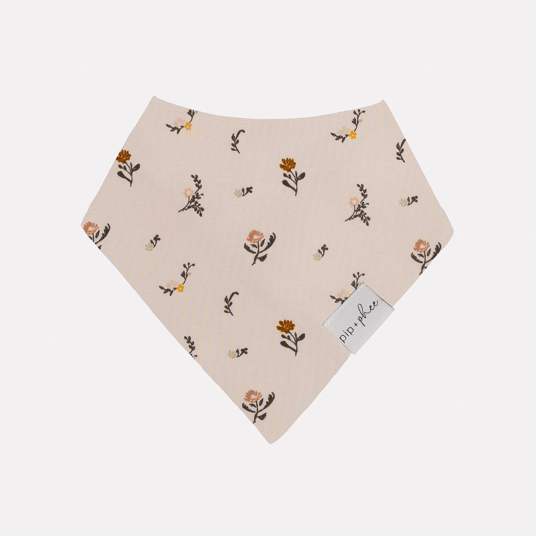 Off White Floral Bamboo Bandana Bib