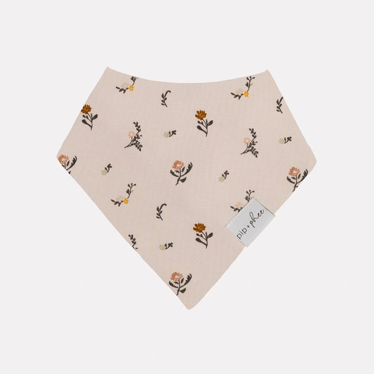 Off White Floral Bamboo Bandana Bib