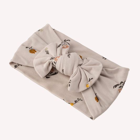 Off White Floral Bamboo Bow