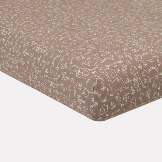 Neutral Dino Bamboo Crib Sheet