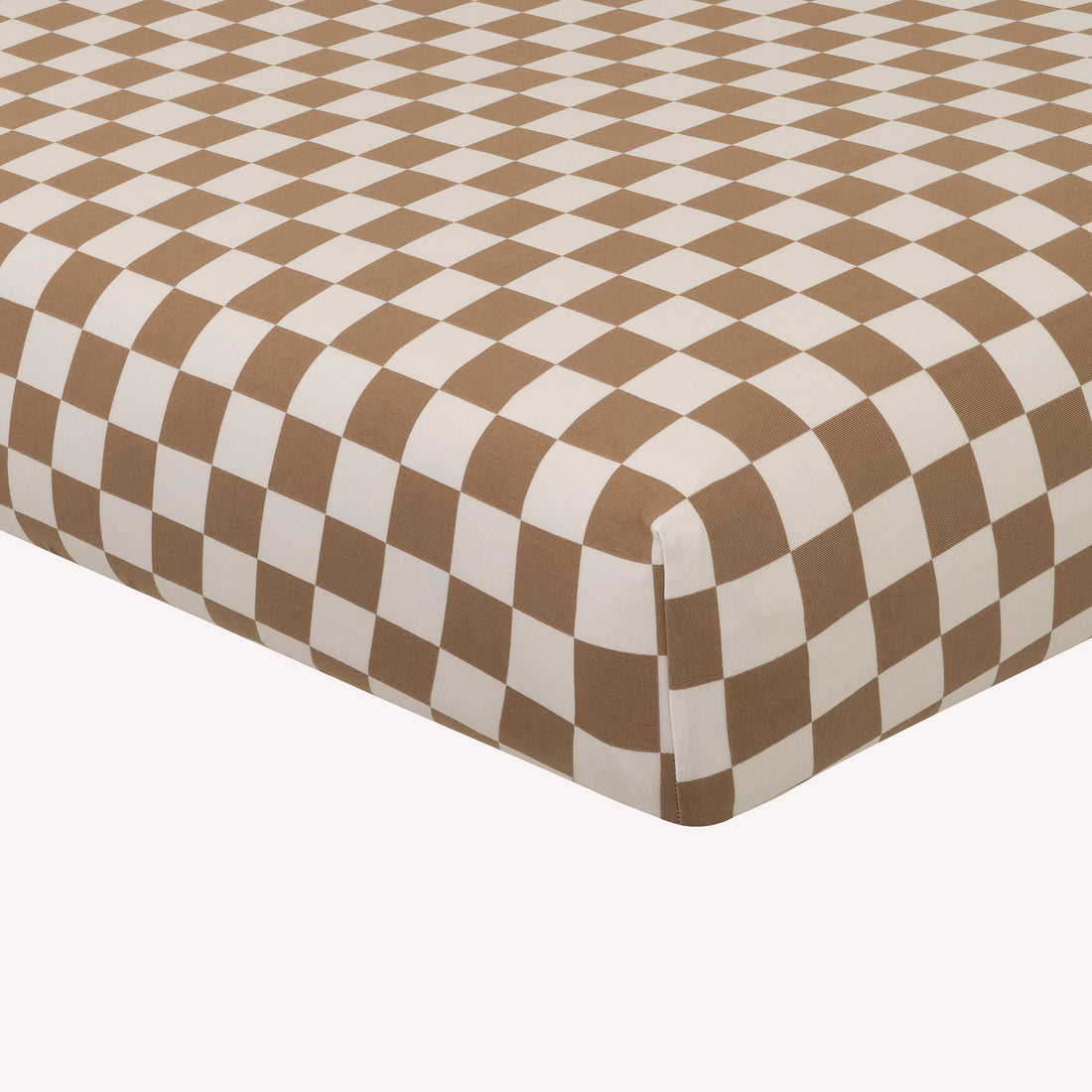 Brown Check Bamboo Crib Sheet