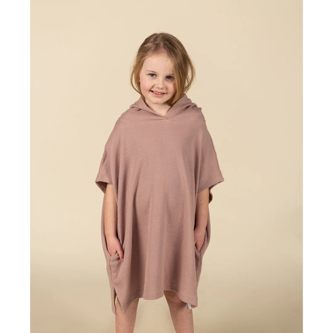 Dusty Rose Waffle Beach Poncho