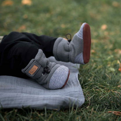 Heather Grey - Baby Stay-Put Cozy Booties