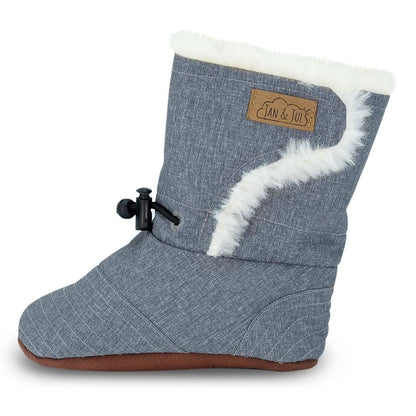 Heather Grey - Baby Stay-Put Winter Booties