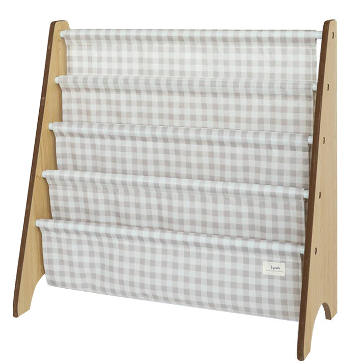 Beige Gingham Book Rack