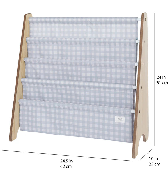 Blue Gingham Book Rack
