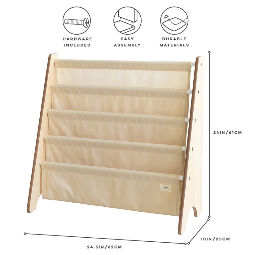 Beige Fabric Book Rack