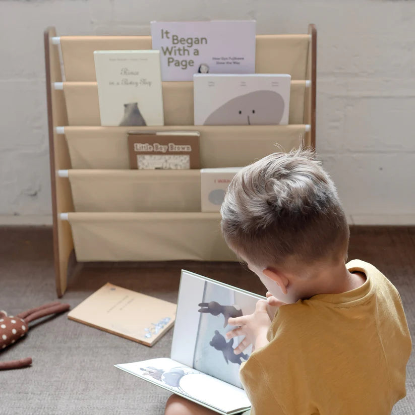 Beige Fabric Book Rack
