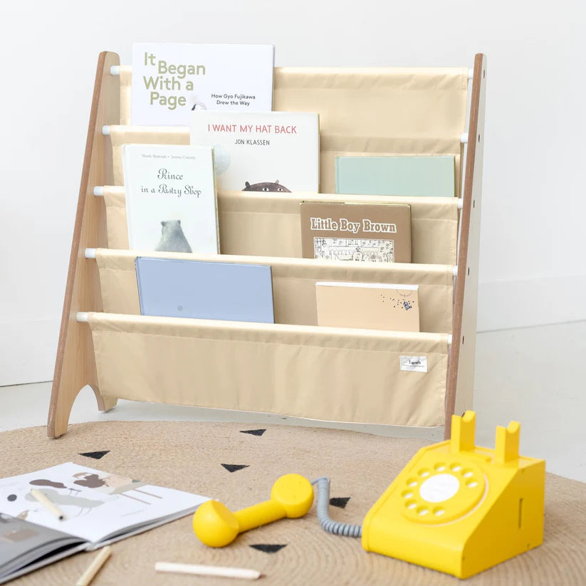 Beige Fabric Book Rack