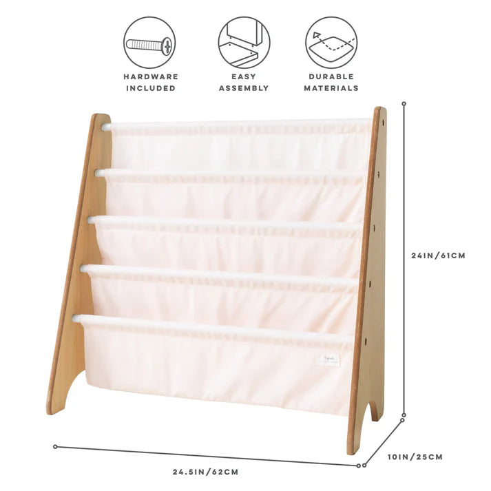 Light Pink Fabric Book Rack