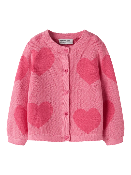 Pink Heart Knitted Sweater