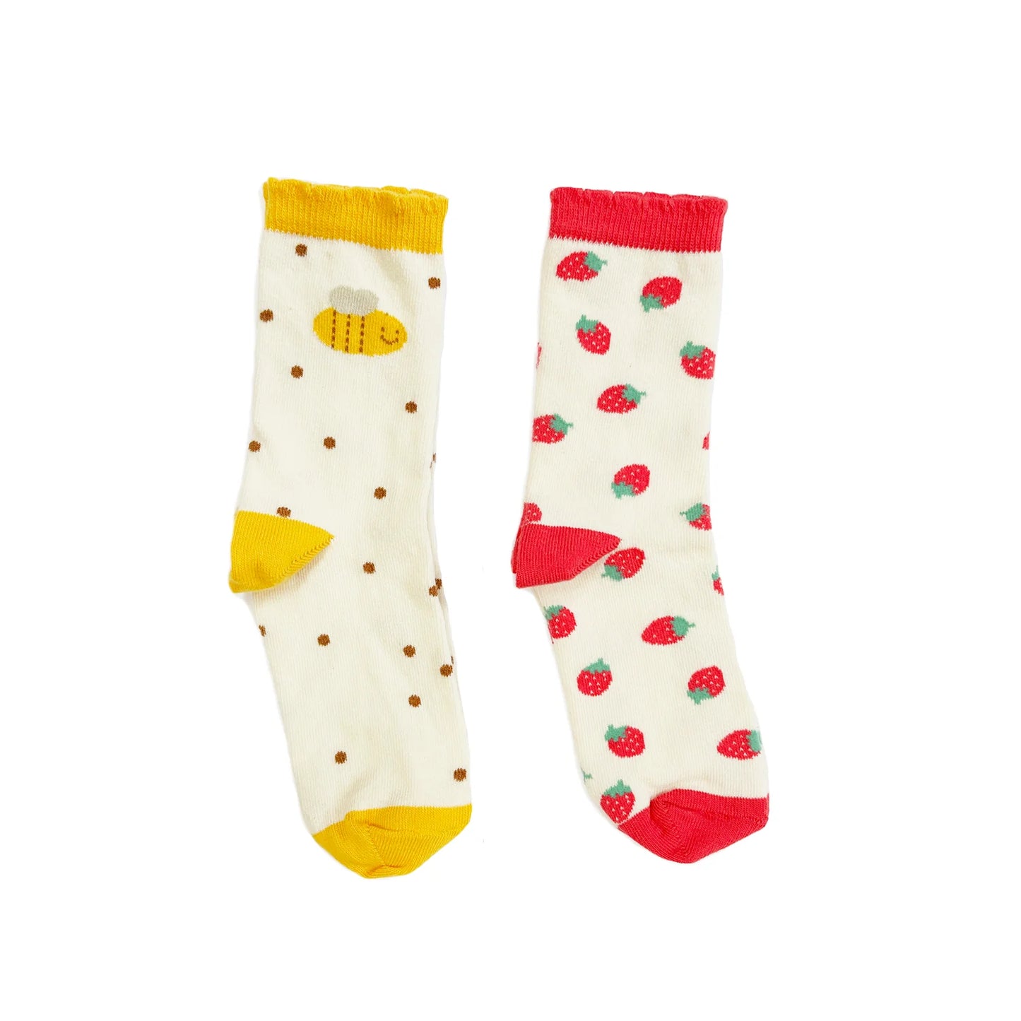 Strawberry Bee 2 Pack Socks (4-5 Years)