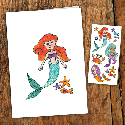 Mermaid Card with Tattoos