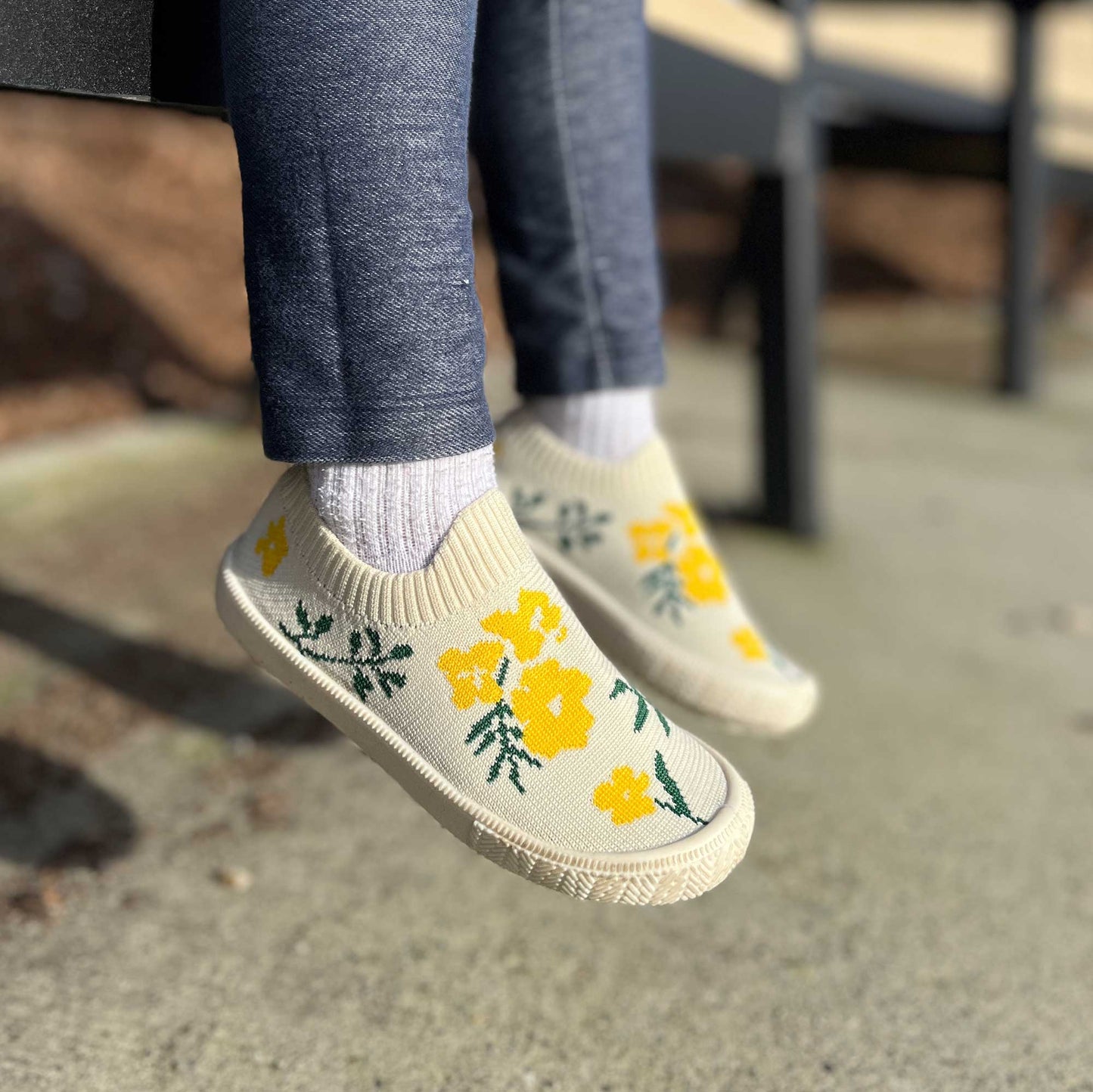 Kids Breeze Slip On Shoes | Yellow Flower