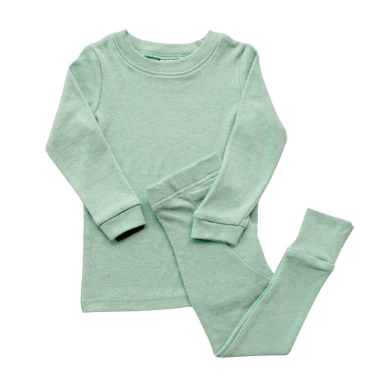 Organic Kids' Pajamas - Green Melange
