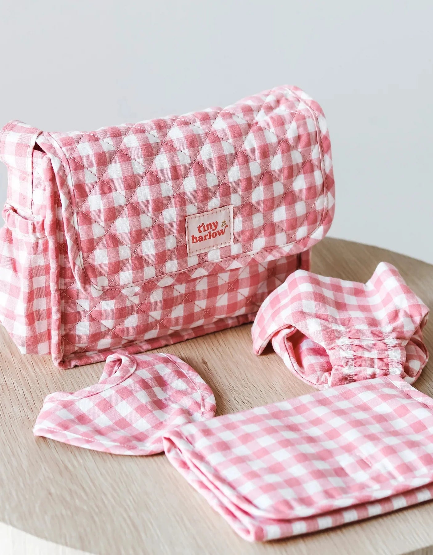 Pink Gingham Tiny Tummies Gift Set