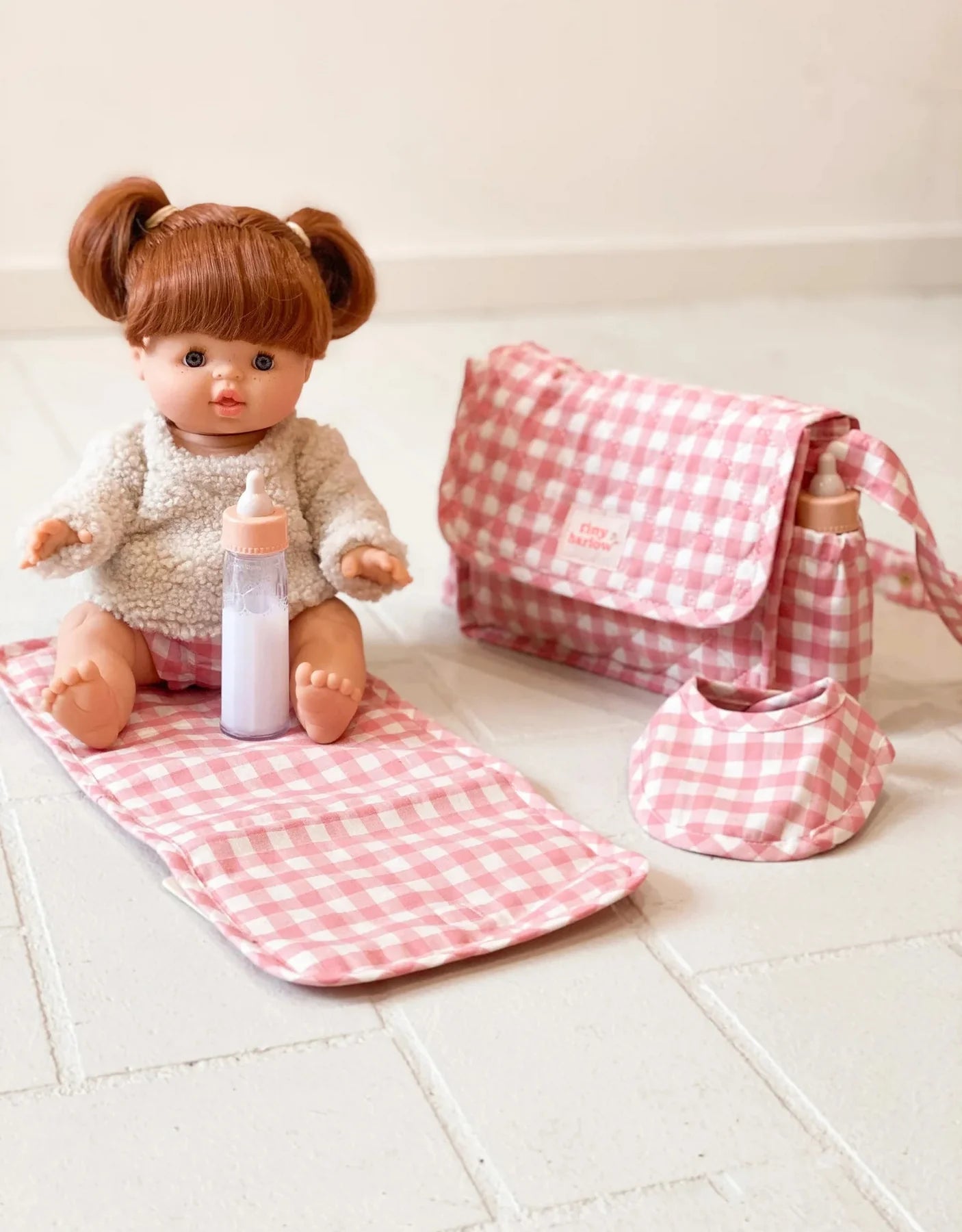 Pink Gingham Tiny Tummies Gift Set