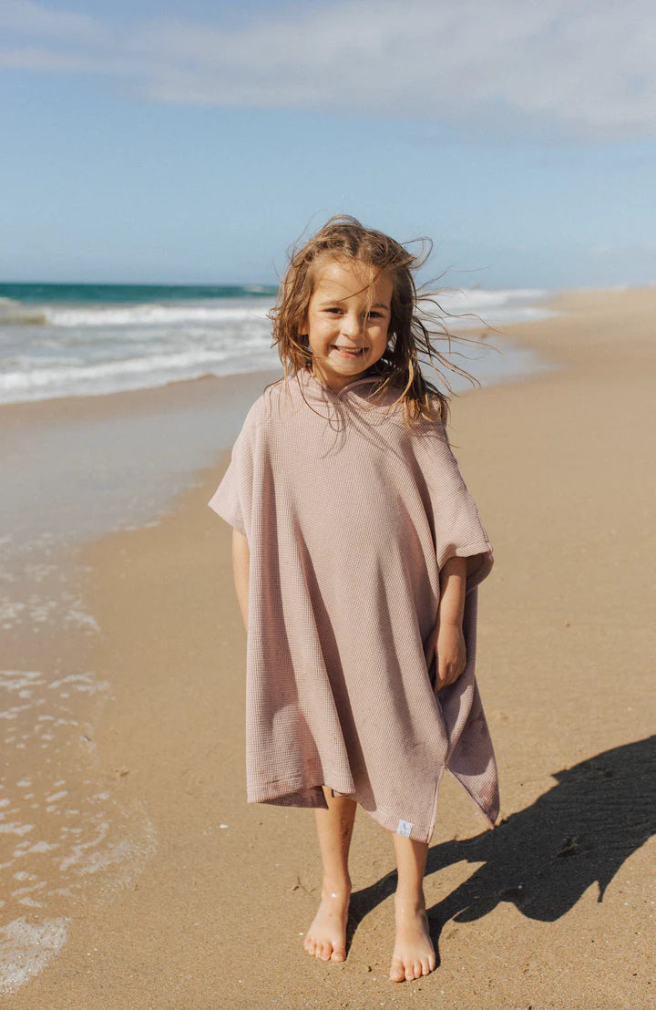 Dusty Rose Waffle Beach Poncho