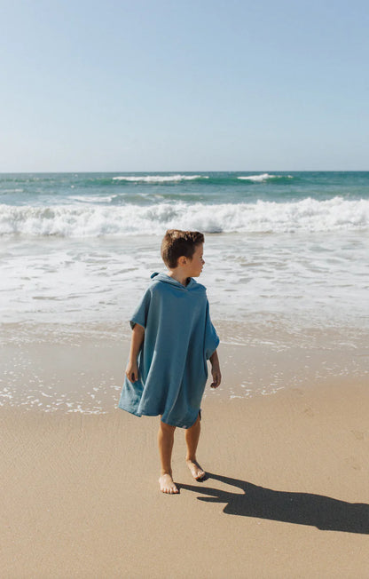 Stone Blue Waffle Beach Poncho