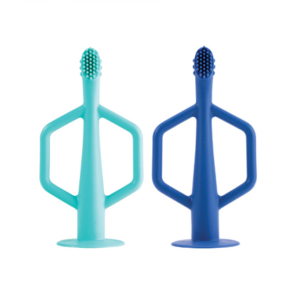 Silicone Training Toothbrush 2 Pack - Indigo & Mint