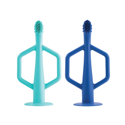 Silicone Training Toothbrush 2 Pack - Indigo & Mint