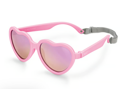 Peachy Pink Polarized Heart Sunglasses (2-6 years)