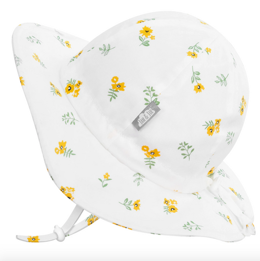 Cotton Floppy Hat - Yellow Flower