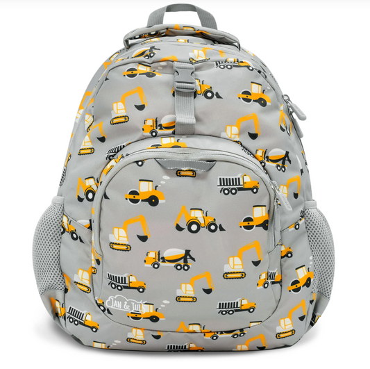 Grey Construction Kids Backpack