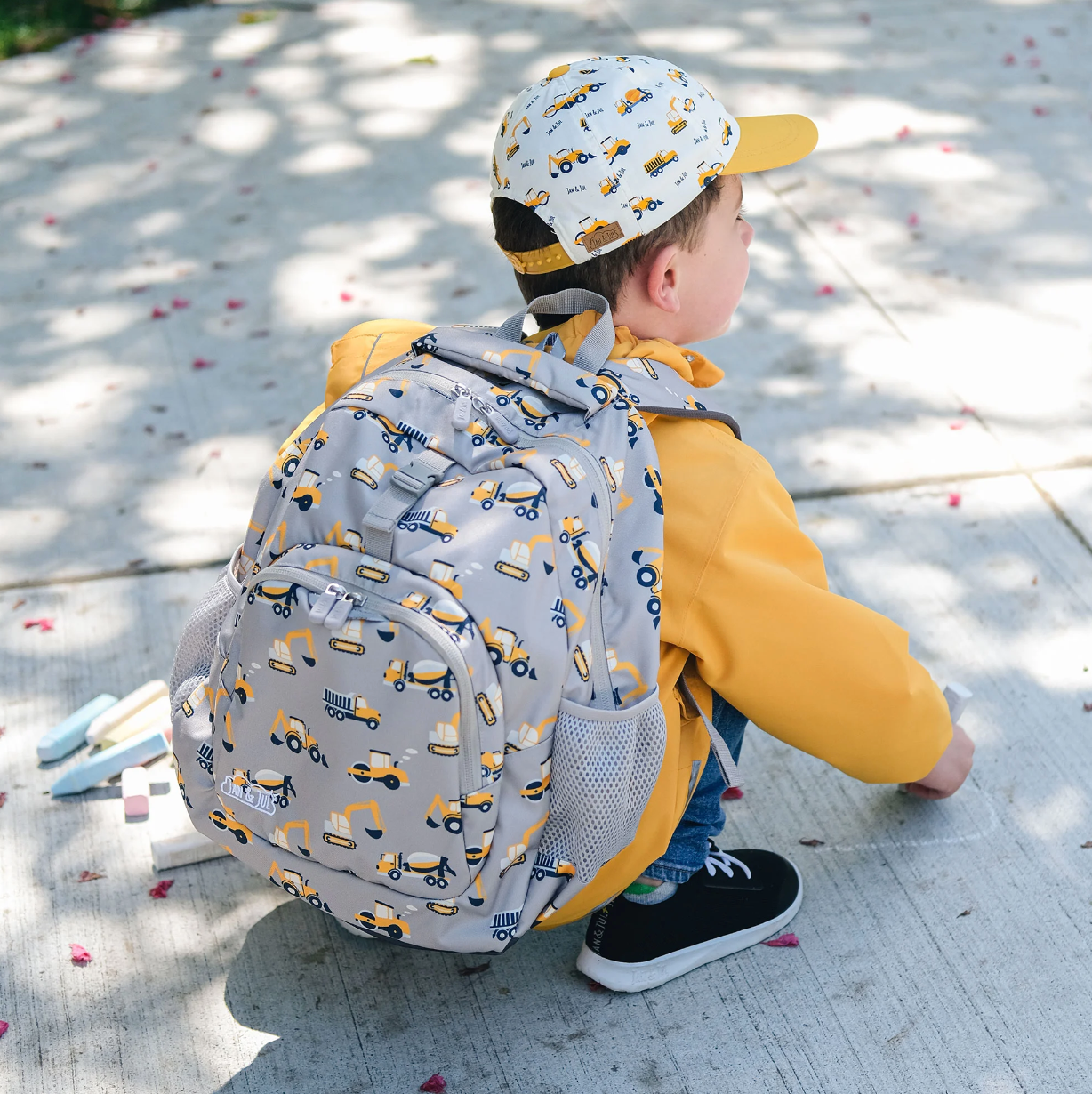 Grey Construction Kids Backpack