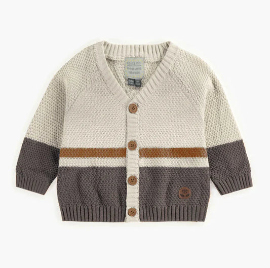 Cream/Brown/Grey Button Up Cardigan (2-3 Years)