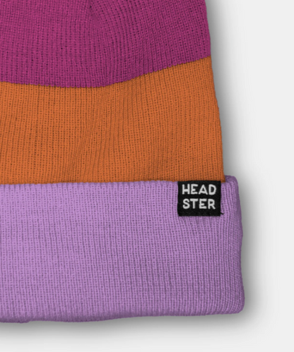 Tricolor Beanie Lined with Fleece - Lavender Haze