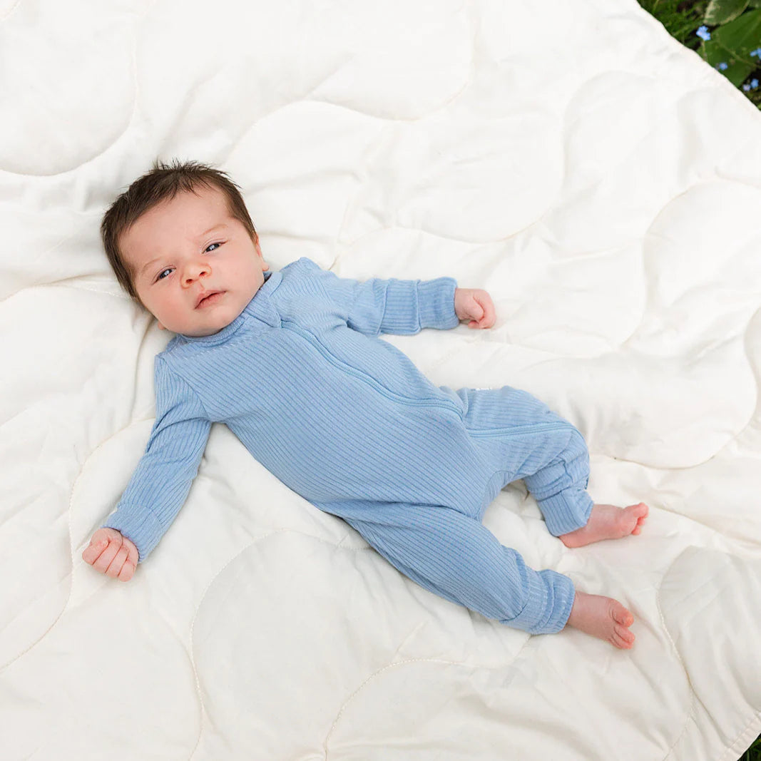 Dusty Blue Ribbed Sleeper