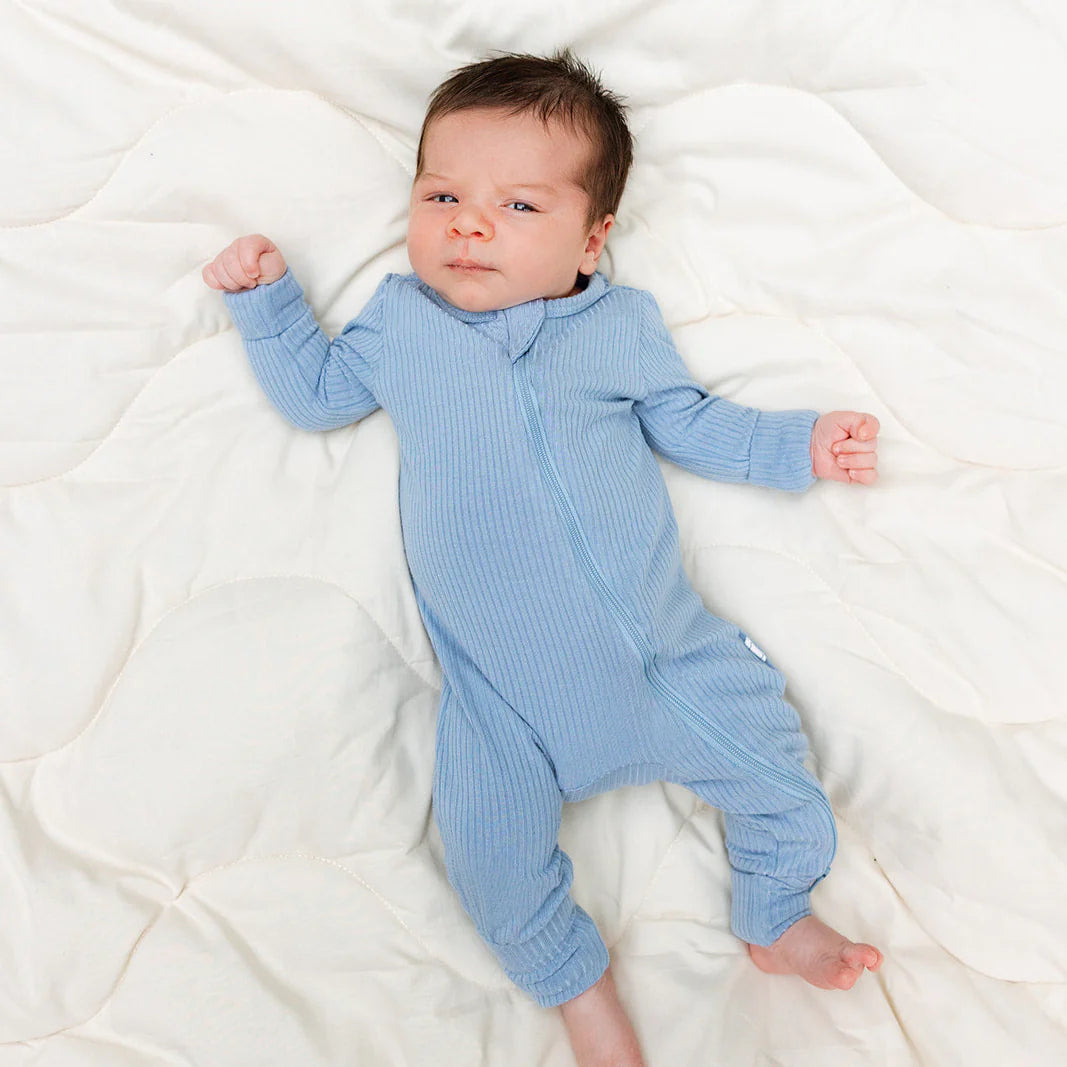 Dusty Blue Ribbed Sleeper