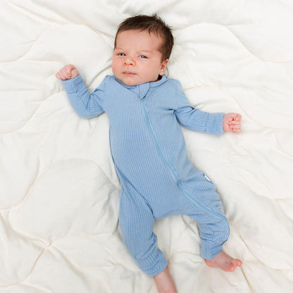 Dusty Blue Ribbed Sleeper