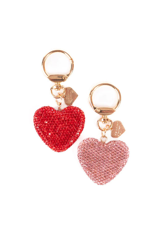 Sparkling Crystal Heart Bag Charm