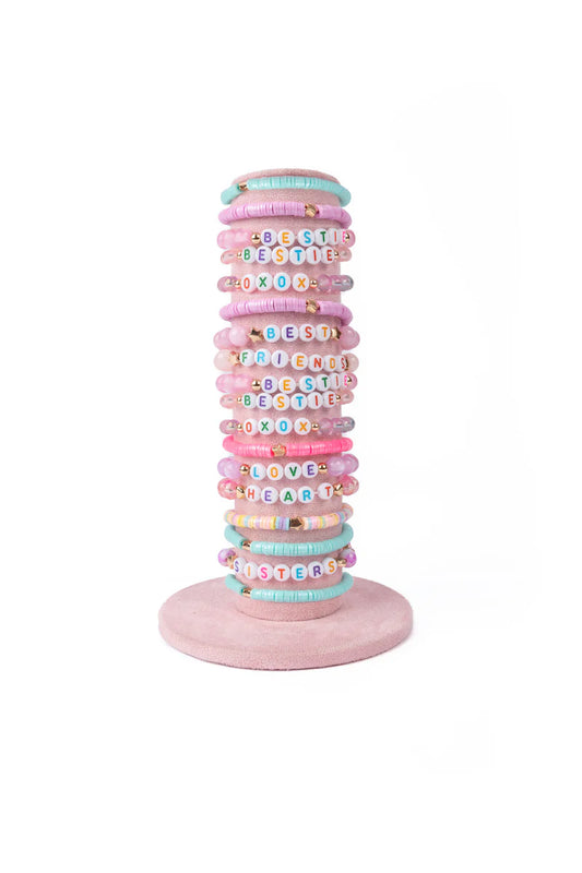 Pastel Concert Tour Bracelets with Velvet Display